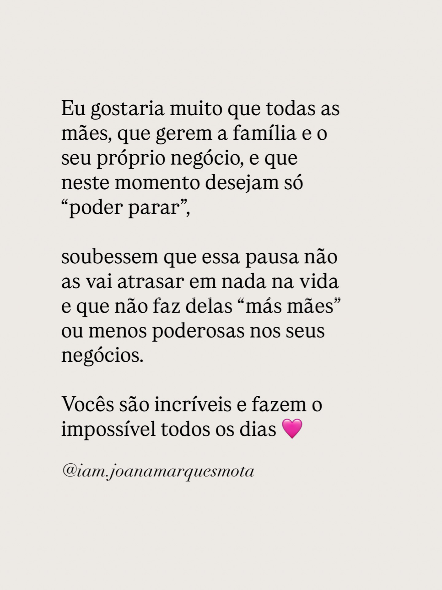 Publicação: Eu gostaria muito que todas as mães